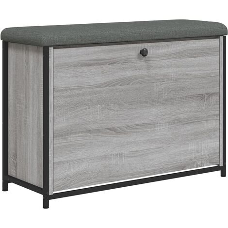 Panca Portascarpe Cassetto Ribaltabile Grigio Sonoma 82x32x56cm vidaXL