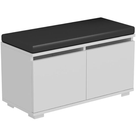 Panca portascarpe mélange con 2 ante e 4 ripiani 42 x 80 x 35 cm bianco/nero 030007653