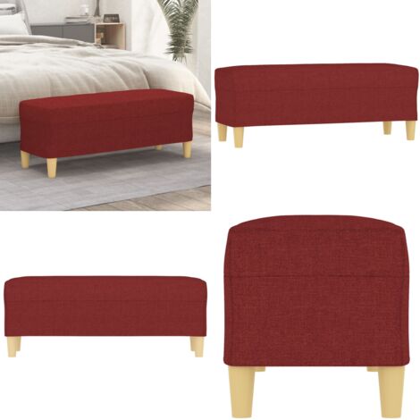 Panca Rosso Vino 100x35x41 cm in Tessuto - Panca in tessuto - Panca per letto