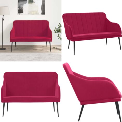 Panca Rosso Vino 110x76x80 cm in Velluto - Seduta in velluto - Panca rossa