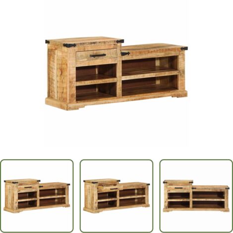 Panca rustica -  panchina con cassetto Marrone 110 x 35 x 50 cm Mango Grezzo