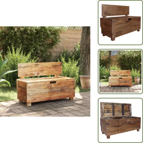 Panca rustica - vidaXL Panca in Legno Massello di Mogano 86x40x60 cm - Panca con vano portaoggetti