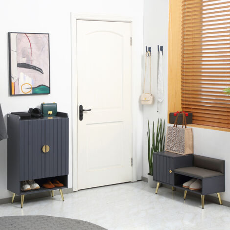 Scarpiera Con Cuscino PETKABOO In Bambù | Panca Portascarpe Per Ingresso, Corridoio, Con Seduta Imbottita, Capacità 150kg, 70x30x47 Cm
