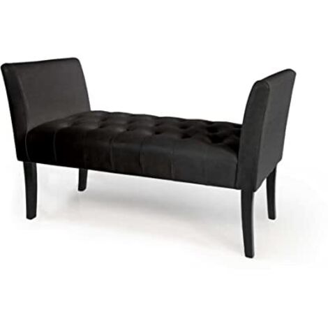 Panca similpelle nero cm 111x40 x 60 h gambe legno
