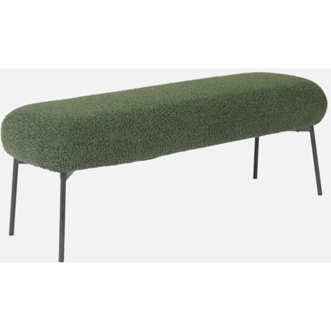 Panca tessuto bouclé e gambe in metallo