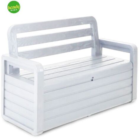 TOOLMAX Panchina multiuso da esterno dotata di vano portaoggetti con top apribile