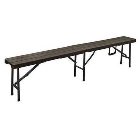 Panca Wood Domus Hdpe Marrone/Acciaio Cm 180X25 H.Cm 43 - 1 Pz