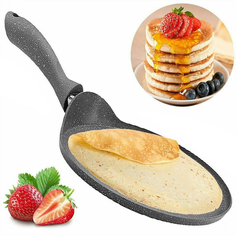 Pancake Maker Crepe Pan - Non-Stick Frying Pan for Healthy Cooking - pfoa free, Granite Stone, 10.5 inch /26 cm - grey