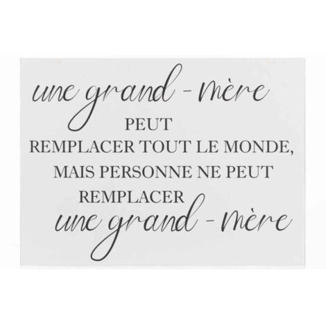 Pancarte Murale Déco "Grand-Mère" 61cm Blanc