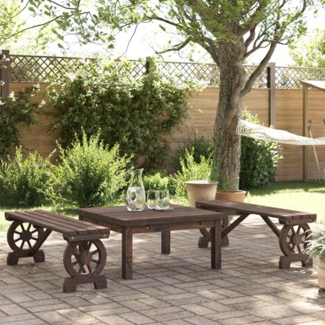 Panche da Giardino 2 pz in Legno Massello di Abete vidaXL
