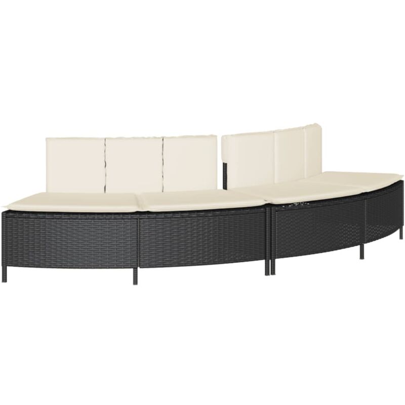 Vidaxl - Panche Vasca Idromassaggio con Cuscini 2pz in Polyrattan Nero