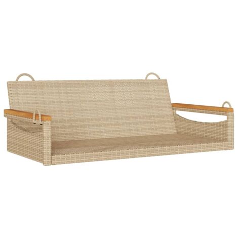 Panchina a Dondolo Beige 109x62x40 cm in Polyrattan vidaXL