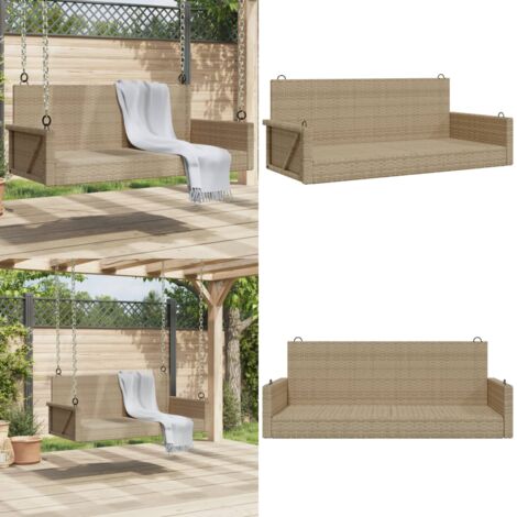 Panchina a Dondolo Beige 119x56x48 cm in Polyrattan - Rattan sintetico - Relax all'aperto