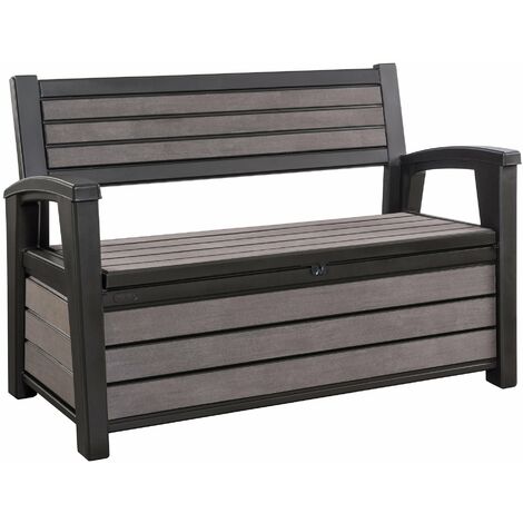 CHALET & JARDIN Panchina Contenitore da Giardino 132,7x89x61,2 cm in Resina Keter Hudson Bench Antracite