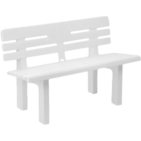 Blome Panca Da Giardino In Plastica Bianca 200 Cm - 4 Posti - Resistente UV E Intemperie - Made In Germany - 4