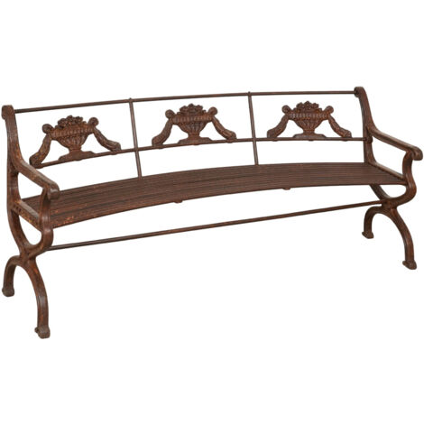 Panchina da esterno ferro 176x58x102 cm Divanetto da giardino e ingresso Panca metallo 3 posti da esterno Sedia giardino ghisa