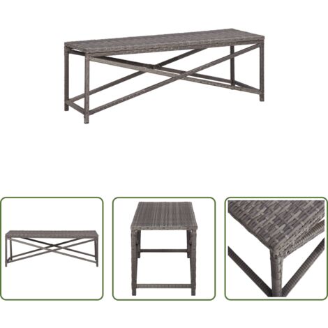 Panchina da esterno -  Panchina da Giardino 120 cm in Polyrattan Grigio