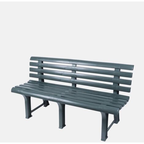 Panchina da esterno Pomezia, Panca monoblocco da giardino, Panchina outdoor, 100% Made in Italy, Cm 145x49h74, Verde