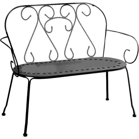 Panchina da Giardino 105x48xh88 cm in Metallo New Old Antracite