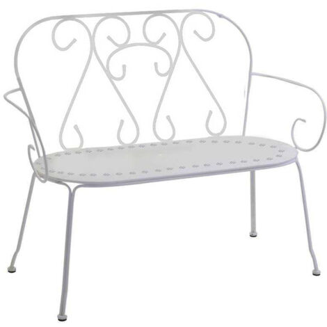 Panchina da Giardino 105x48xh88 cm in Metallo New Old Bianco