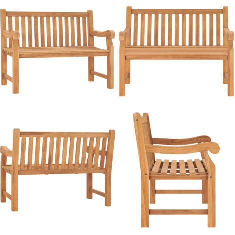 Panchina da Giardino 114 cm in Legno Massello di Teak - Panca da giardino in legno - Panca da giardino teak