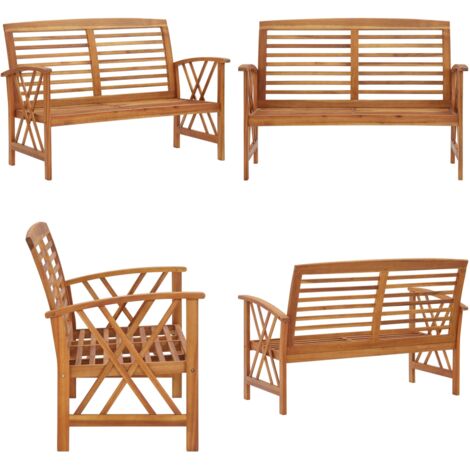 Panchina da Giardino 119 cm in Legno Massello d'Acacia - Panca in legno - Panca da esterno