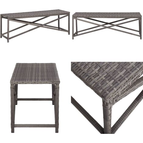 Panchina da Giardino 120 cm in Polyrattan Grigio - Panchina da esterno - Panchina in polyrattan