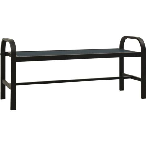 Panchina da Giardino 124,5 cm Nera in Acciaio e WPC vidaXL