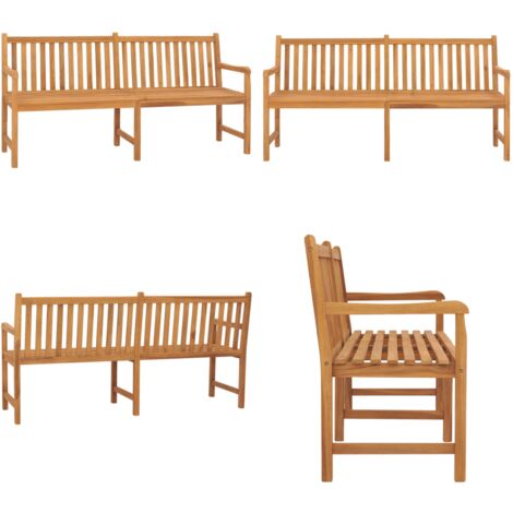 Panchina da Giardino 180 cm in Legno Massello di Teak - Panca da esterno - Panca in legno massello