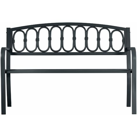 Panchina da Giardino 2 Posti 123x63x87 cm in Ferro e Ghisa Antracite