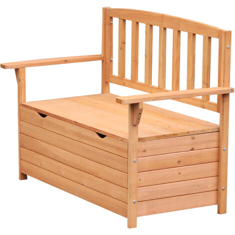Panchina da Giardino 2 Posti con Vano Contenitore in Legno 112x58x84 cm