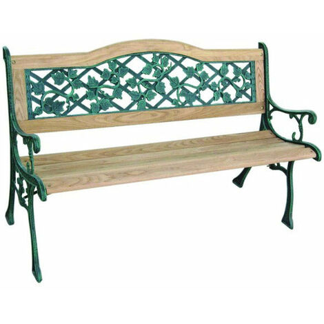 Panchina da Giardino 2 Posti in Ghisa e Legno Edera