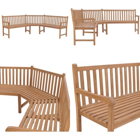 Panchina da Giardino ad Angolo 185x185x90 cm Massello di Teak - Panca angolare - Teak