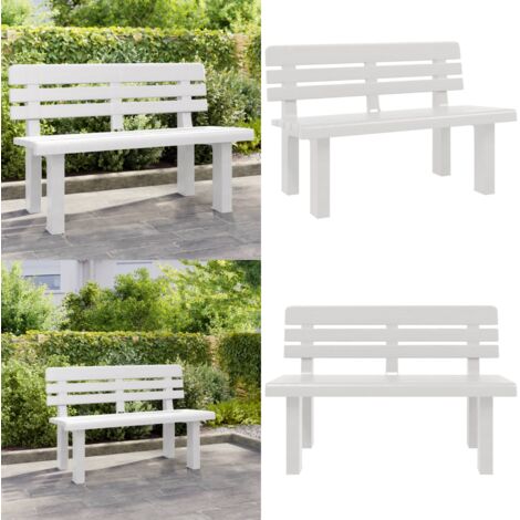 Panchina da Giardino Bianca 110x52x71 cm in Polipropilene - Seduta da giardino - Polipropilene
