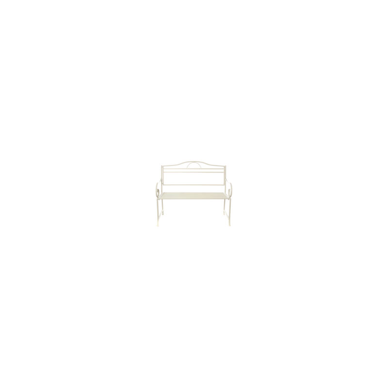 Panchina da giardino crema in ferro da 116x92x48 cm