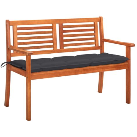 Panchina da Giardino e Cuscino 2 Posti 120cm Eucalipto Massello vidaXL