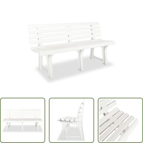 Panchina da patio -  Panchina da Giardino 145,5 cm in Plastica Bianca