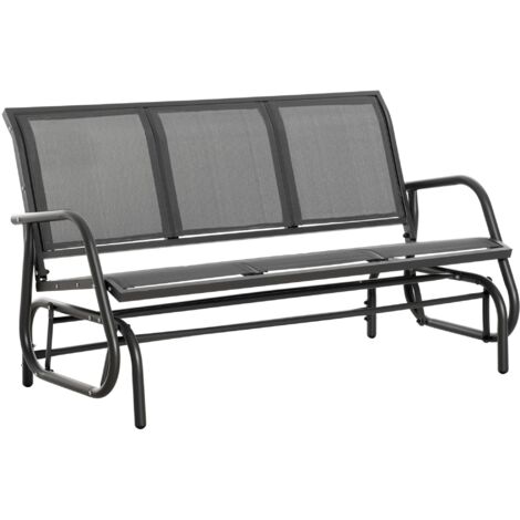 Panchina Dondolo da Giardino 151x75x85 cm in Metallo e Texteline Grigio