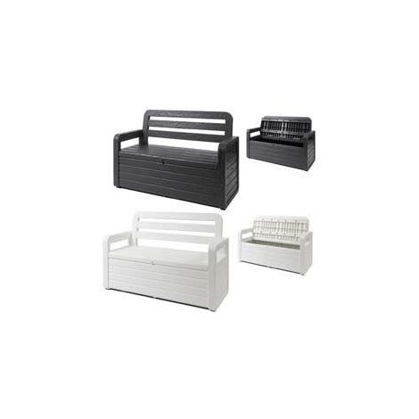 PANCHINA FOREVERSPRING DA ESTERNO CON BAULE ART.599P  cm.132,5x58x89h., nero/antracite    TOOMAX