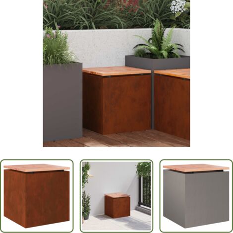 Panchina in acciaio corten -  Panchina da giardino Ruggine 40 x 40 x 43 cm acciaio corten