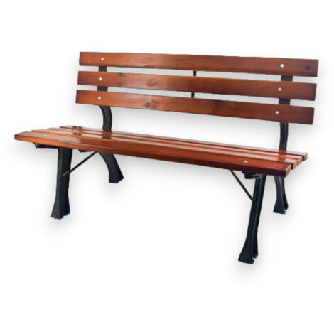 Panchina in ghisa con doghe in legno Hyde Park 122x60xH72 cm