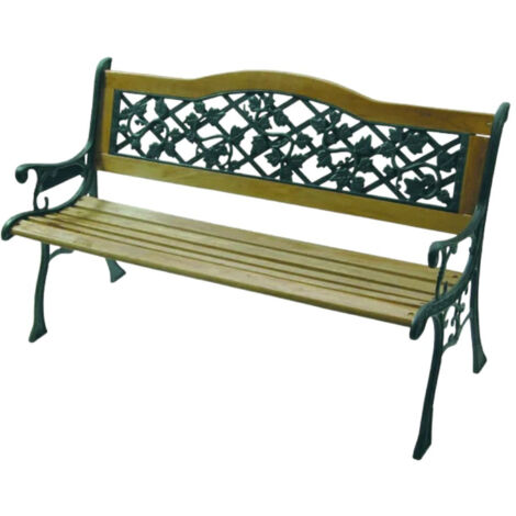 Panchina in ghisa legno flora da esterno 126x56xH76 cm  - Kg.26