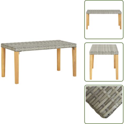 Panchina in legno acacia - vidaXL Panchina da Giardino 120 cm Grigia Polyrattan e Legno Acacia - Panchina da piscina
