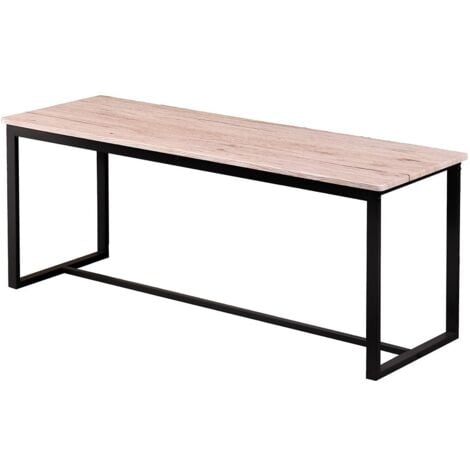 Panchina in legno con struttura in metallo nero collezione DARYL. Stile industriale.