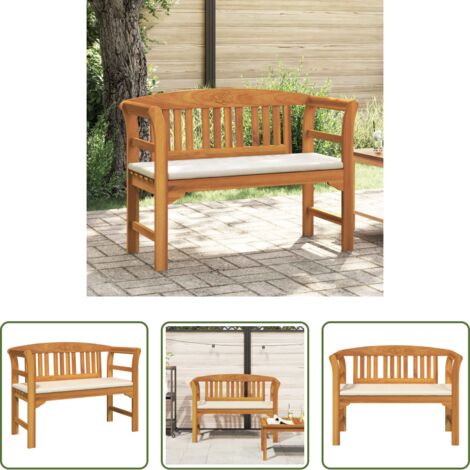 Panchina in legno -  Panchina Rosa con cuscino Naturale 114 x 46 x 82,5 cm