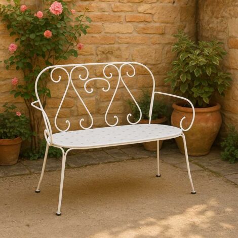 Panchina in Metallo Bianco mod. New Old