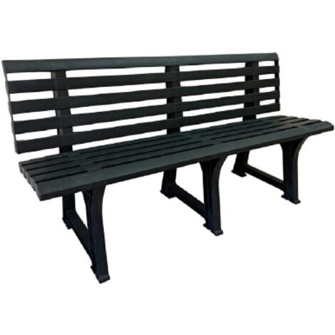Panchina Isotta struttura in plastica antracite 148x53x75 cm panca da esterno giardino