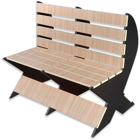 Panchina Mod. Lope in Wpc e Forex da 20 mm alta densità misura 120x75x100 cm - profondità seduta 45 cm