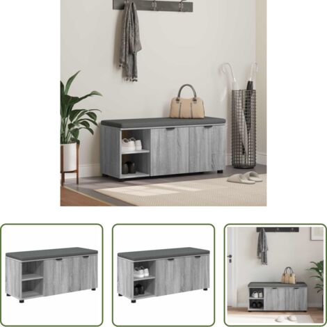 Panchina moderna -  Panca per ingresso con cuscino Sonoma grigia 100 x 38 x 46 cm