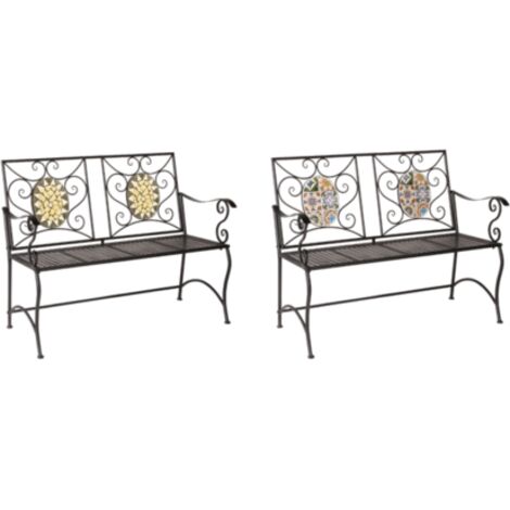 Panchina Da Esterno PAPILLON 8042475 Panca Da Giardino Midland 128x56x85 Cm Panchina Contenitore Da Esterno